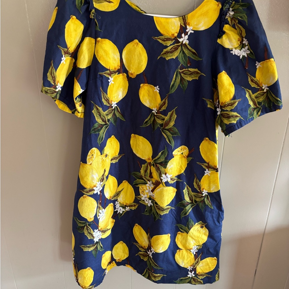 Love Riche Yellow Green Puff Sleeve Sundress